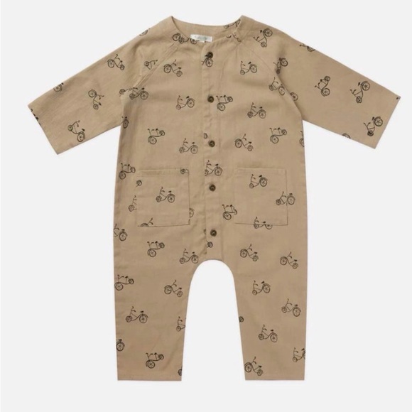 Rylee + Cru Other - Rylee + Cru Hazel & Fawn Roman Romper Bicycle Print 12-18M